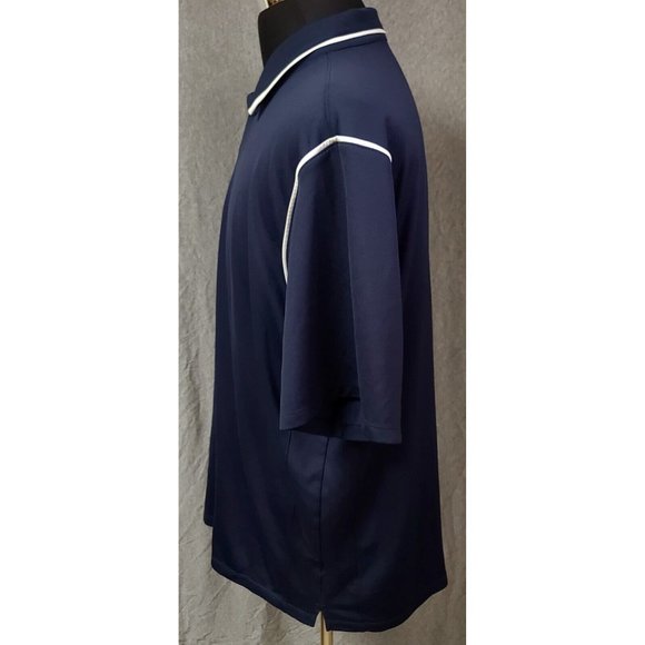 Nike Dri Fit XXL Dark Blue Short Sleeve Stretch 3 Button Pullover Polo Shirt - Picture 5 of 12
